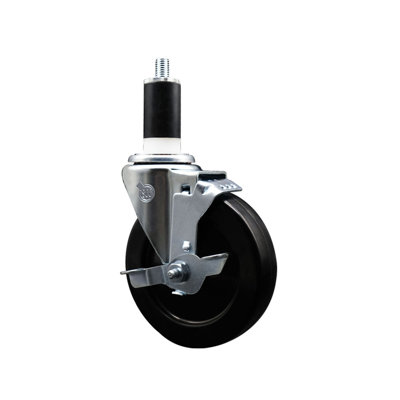 Roulettes extensibles en caoutchouc souple de 1 3/8 po avec frein SCC