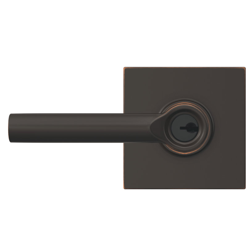 Broadway Keyed Entry Lever with Collins Trim, Aged Bronze, Yes, Keyed Alike