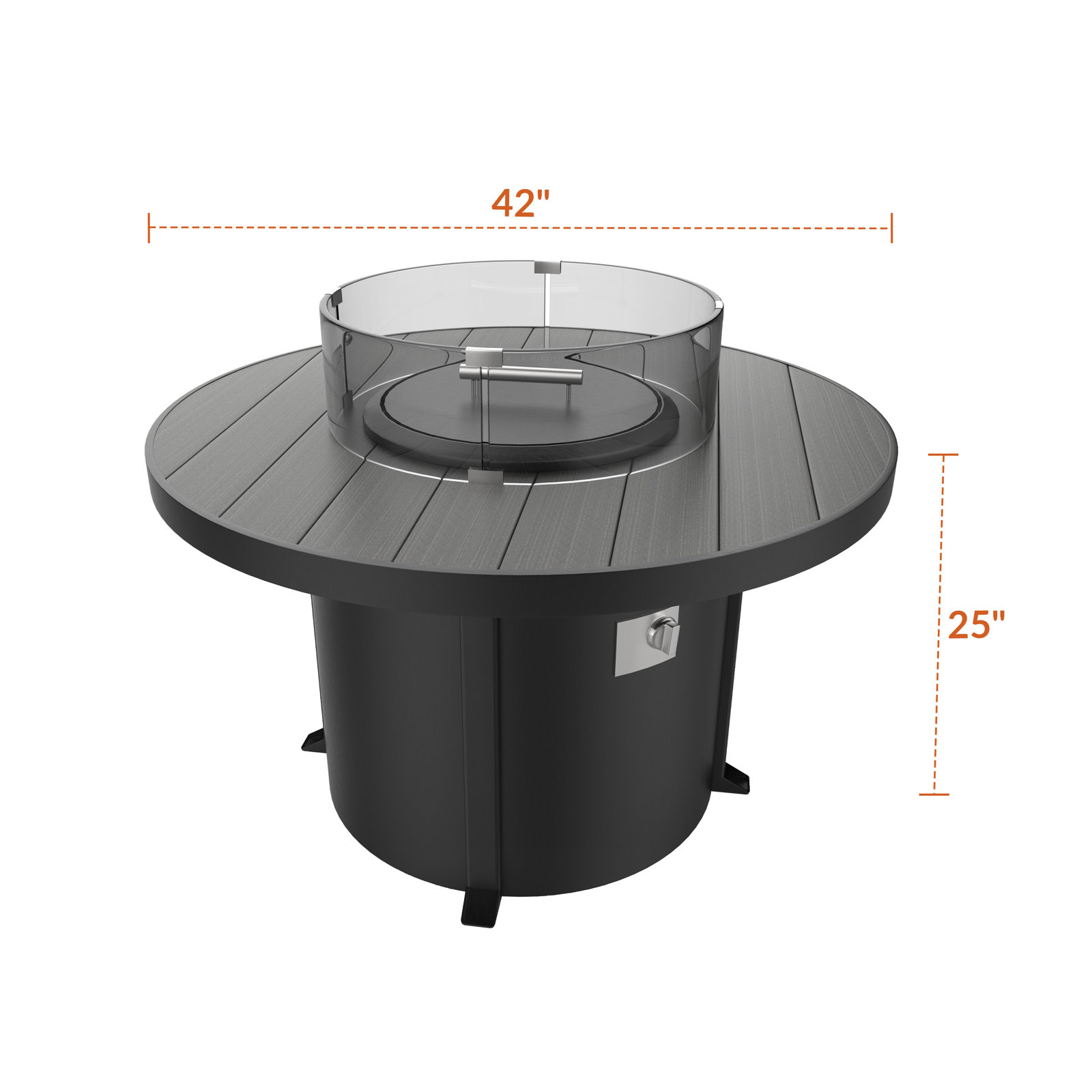 Townsend Aluminum Propane/Natural Gas Fire Pit Table, Gray