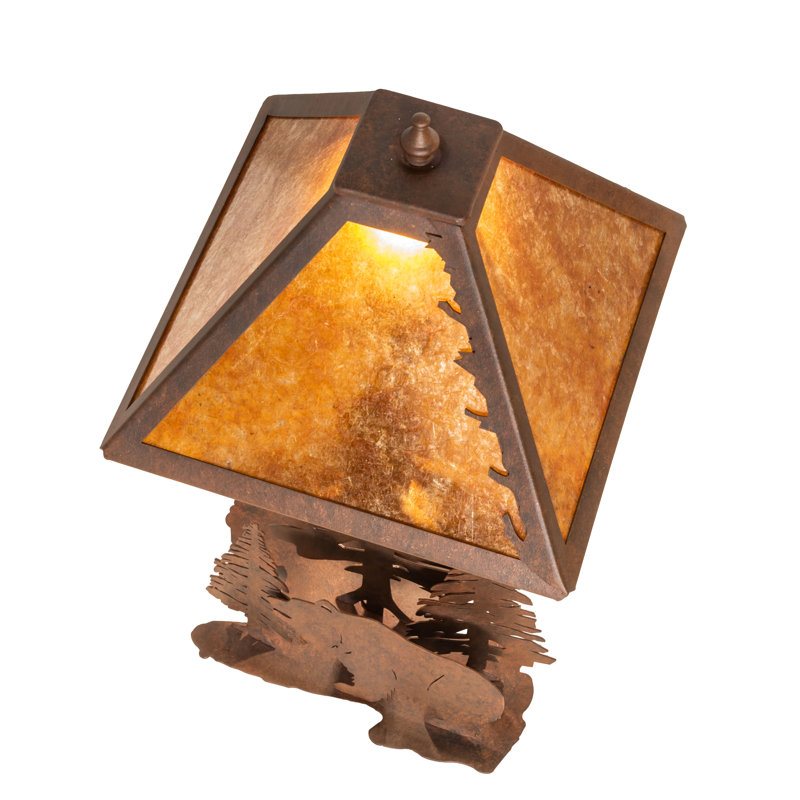 Rustic Lodge Table Lamp, Amber
