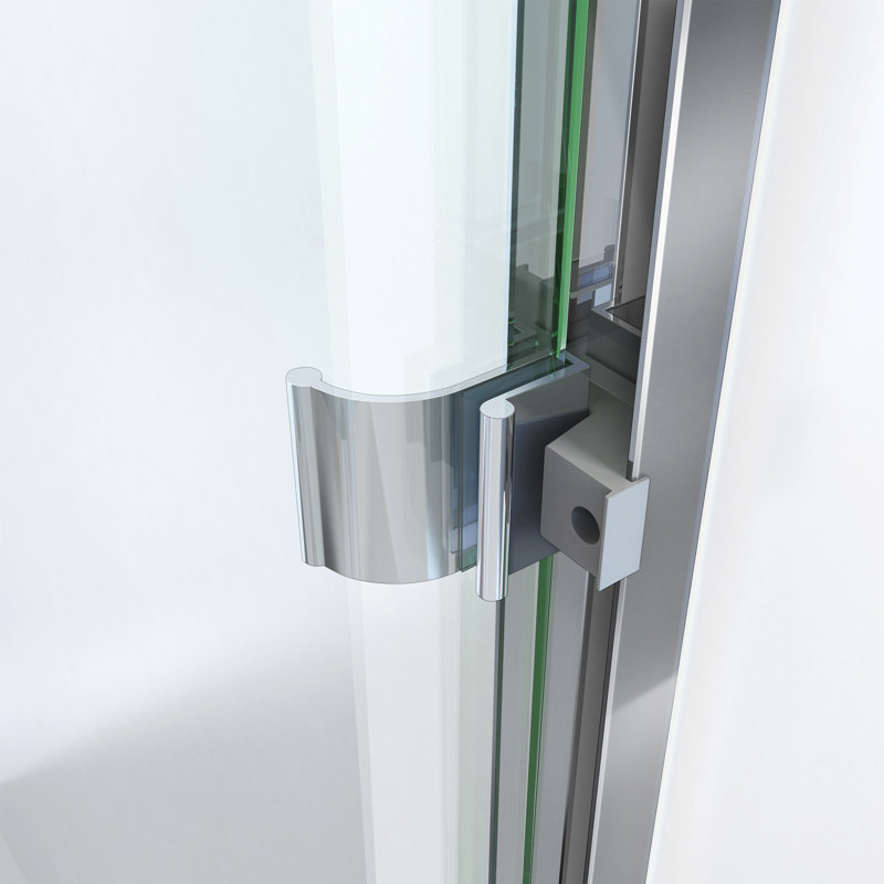 Lete - W x 56.375'' H Bypass Door Frameless Tub Door with, Polished Chrome