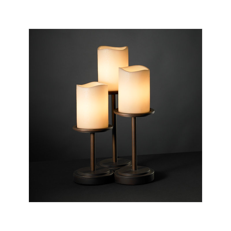 Burdette Metal Table Lamp, Dark Bronze, Cream