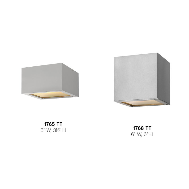 Kube LED Outdoor Flush Mount, Satin Black, Two-Sided
