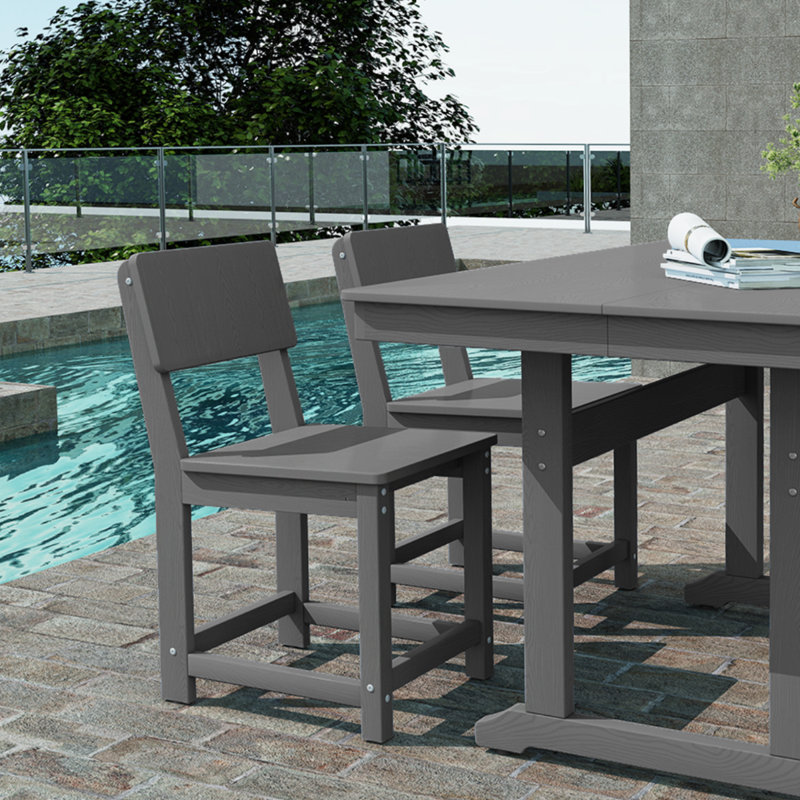 Chaises de patio en poly tout temps (ensemble de 2), Gris