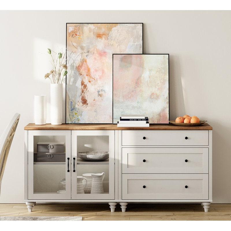 Buffet 67,7 po Mountainburg, Blanc / Brun