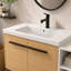 Meuble-lavabo mural 30 po avec lavabo en résine, 2 portes à fermeture douce, armoire flottante en chêne pour petite salle de bain, salle d'eau
