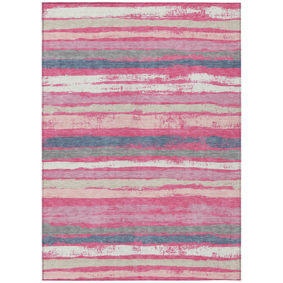 Sylira Pink Washable Indoor-Outdoor Rug - 