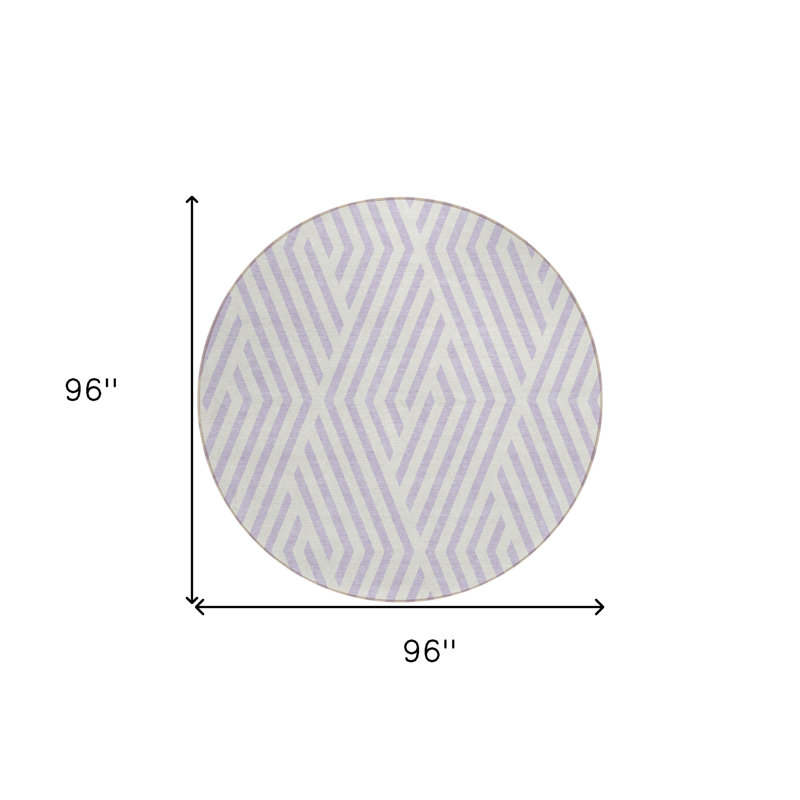 Tapis rond lavable et ivoire 8 po