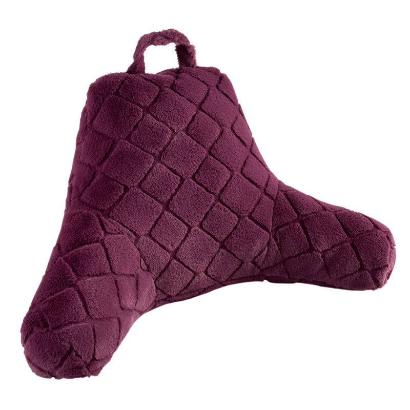 Cosy Diamond Faux Fur High Back Cuddle Cushion Back Rest, Plum