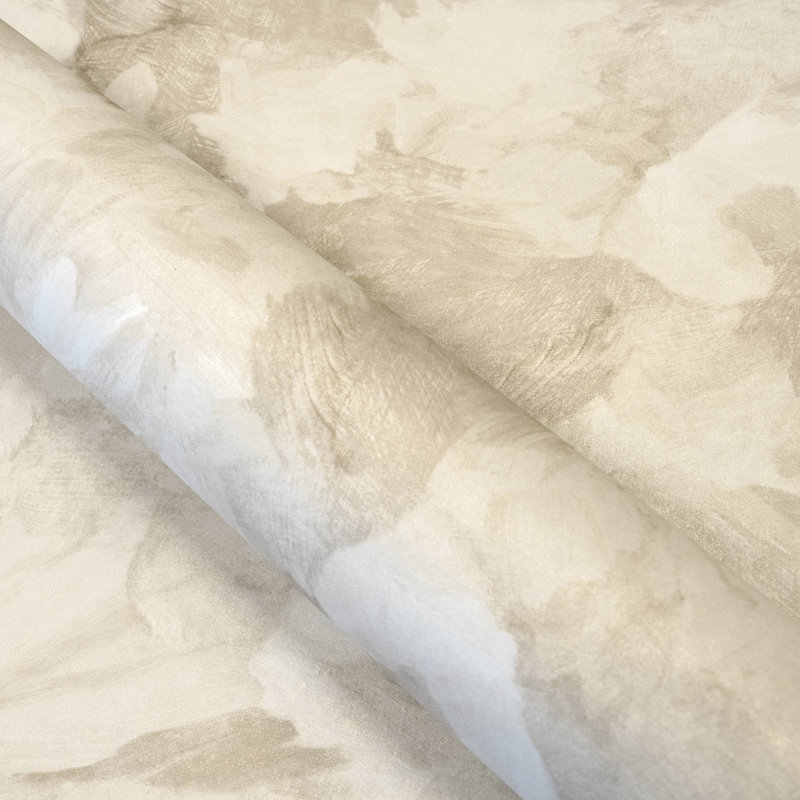 Julie Feels Home Collection Glitter/Shimmer Abstract Plain Paeonia Wallpaper Roll, Beige/Brown