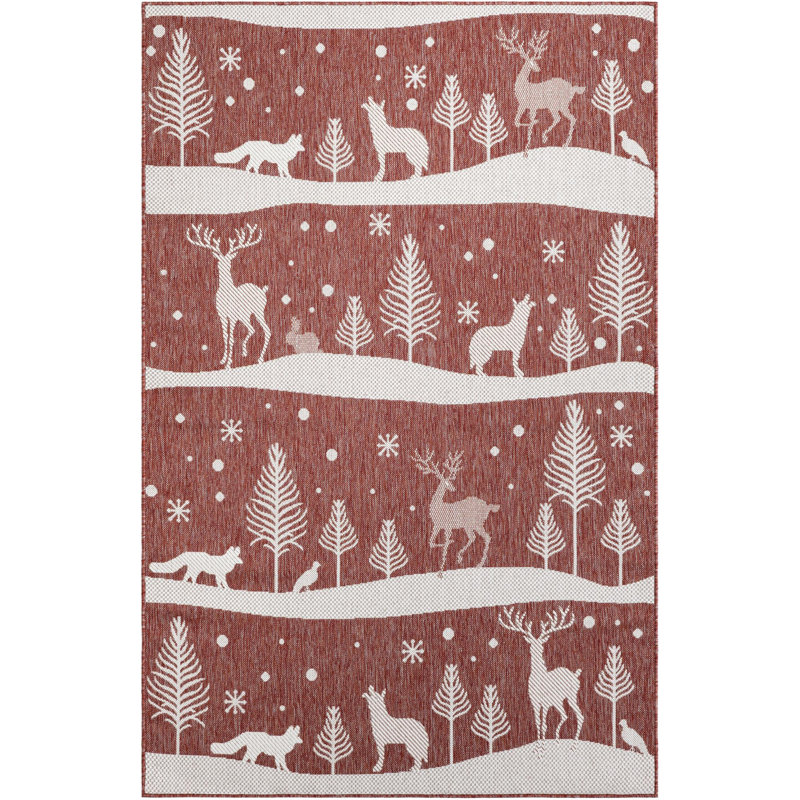 The Holiday Aisle Kareema Indoor/Outdoor Area Rug, Rectangle 5'3" x 8'