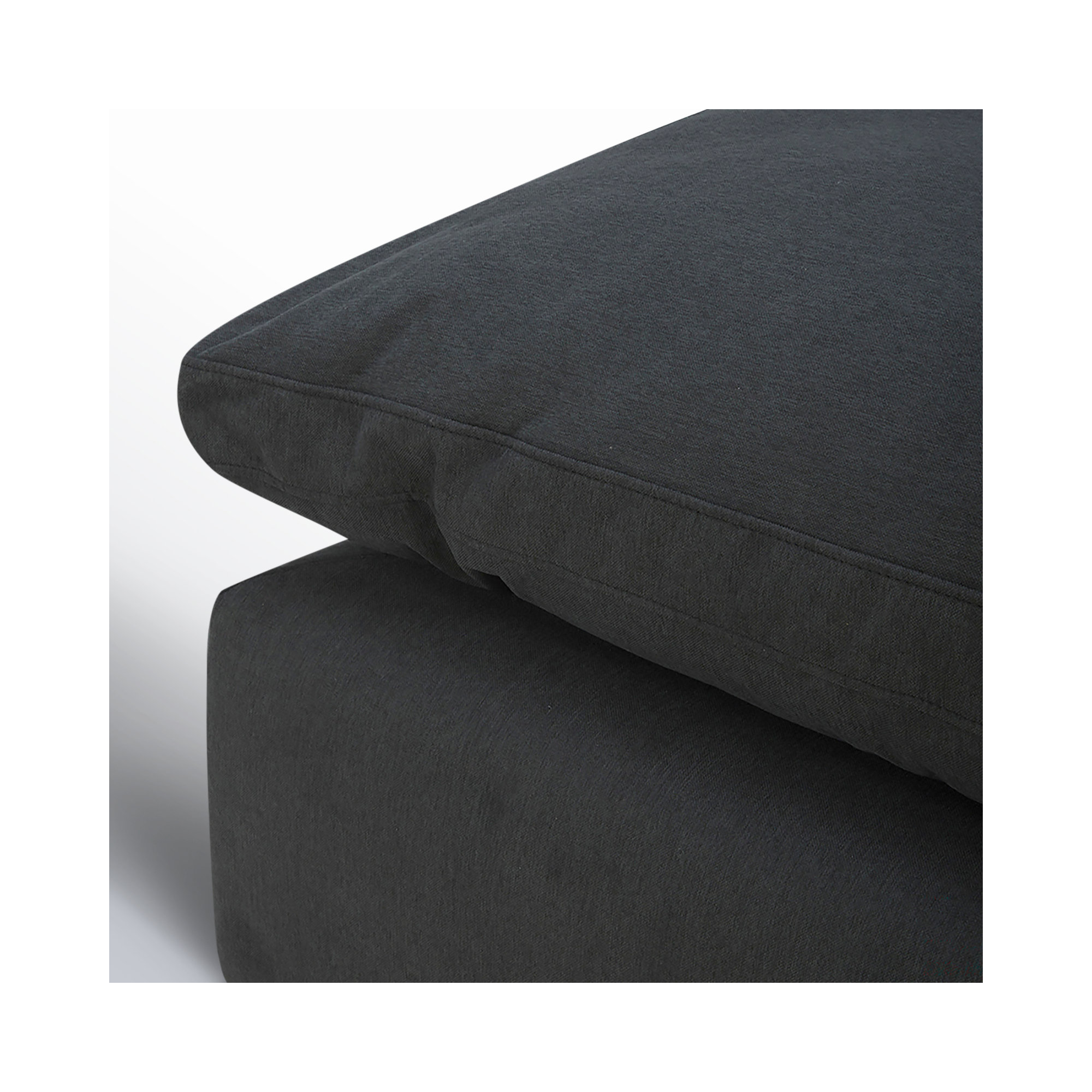 Asher 43'' Oversized Upholstered Ottoman, Peyton Dark Slate Gray Pepper Canvas