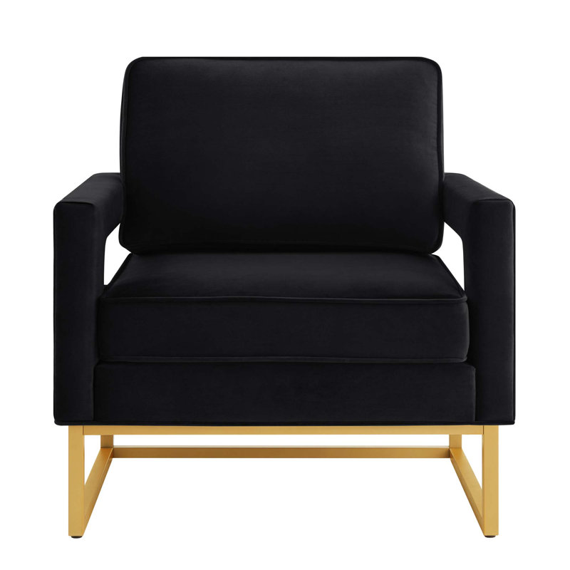 Anatonia Velvet Armchair, Black Velvet