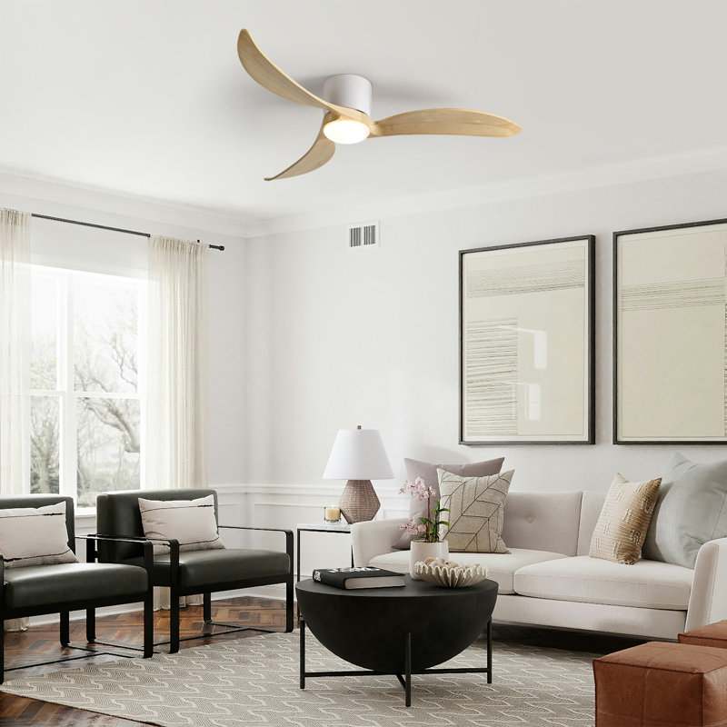 52" 3-Blade LED Standard Ceiling Fan with Remote Control and Light Kit for Living Room