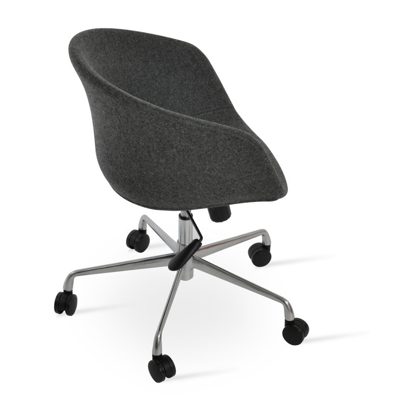 Tribeca Office Chair in Wool, Dark Gray