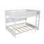 Lit superposé grand sur grand avec tablettes de rangement intégrées et station de charge, lit superposé simple en bois de pin massif avec garde-corps et échelle, blanc