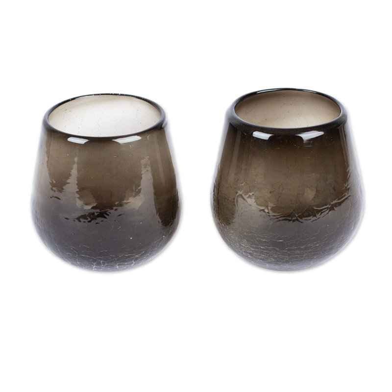 Verres à vin sans pied Wrought Studio ™ faits à la main Delightful Shadows