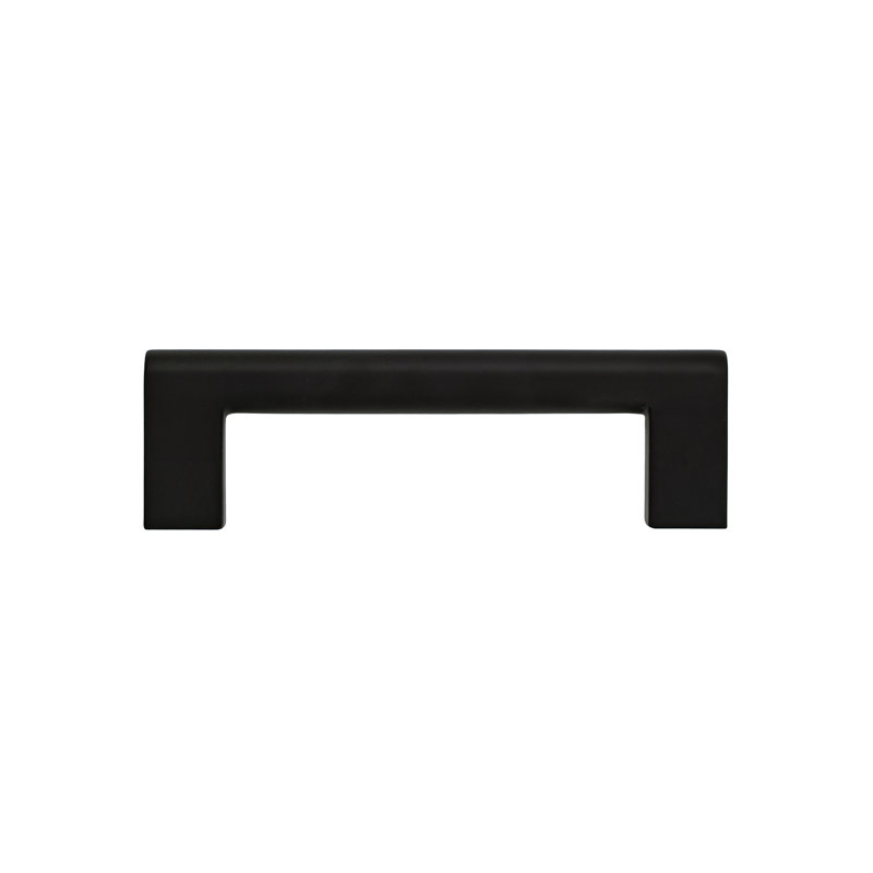 Vail 3-3/4" (96mm) Matte Black Bar Pull, Matte Black, 3.75"