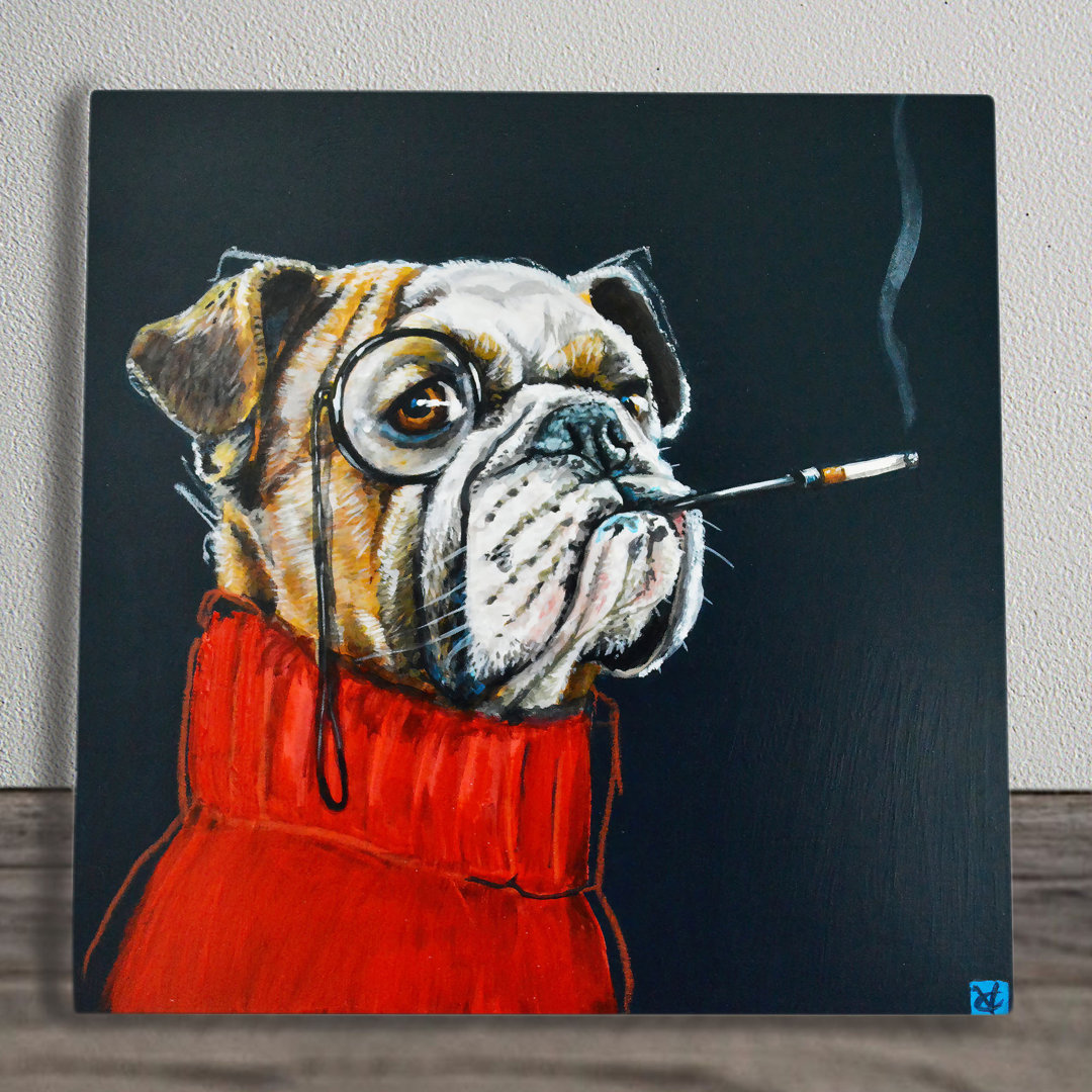 Keramik Wanddekoration Baxter the Boxer Tiere