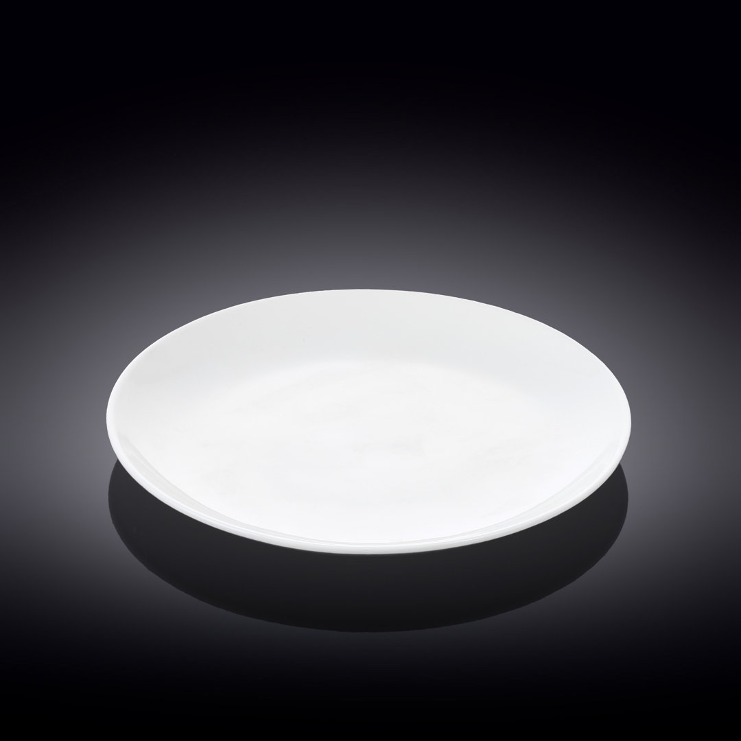 Fine Porcelain Rolled Rim 25.5cm Dinner Plate Set of 6