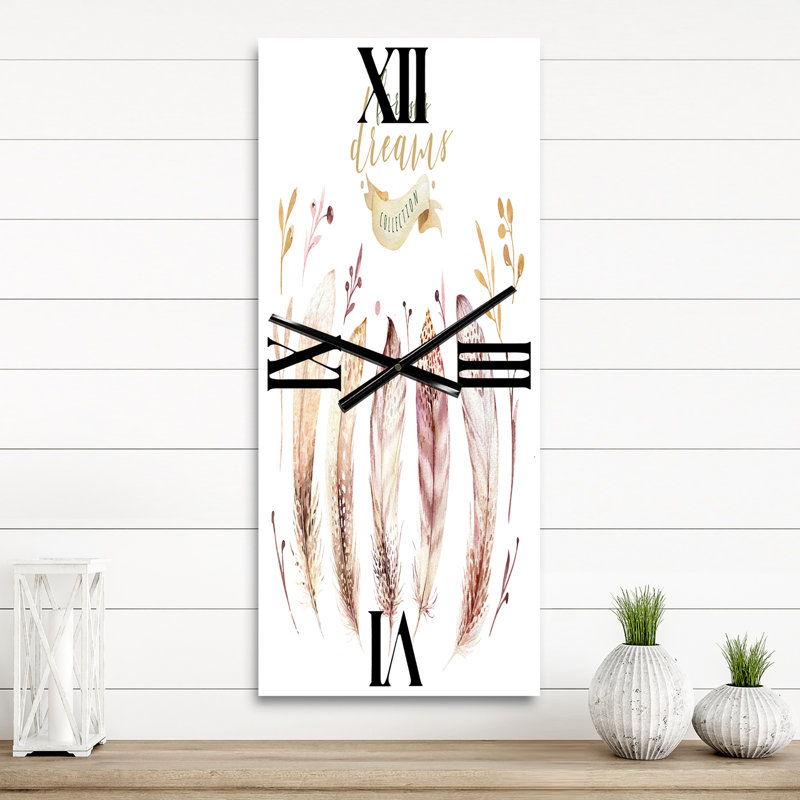 Horloge murale Vibrant Feathers, Grand