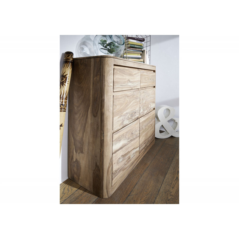Toronto Solid Wood 100cm W 2 - Drawer Chest of Drawers, Smoked Cherry