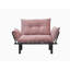 Causeuse de futon en métal rose, 49,18 po de profondeur x 23,95 po de largeur, 35,37 po de hauteur, 30,55 lb de fabrication, profondeur, largeur, hauteur