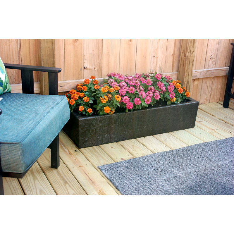 Extra Large Bronze Resin Rectangular Trough Planter