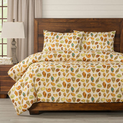 Seashell Print Duvet Cover Set
