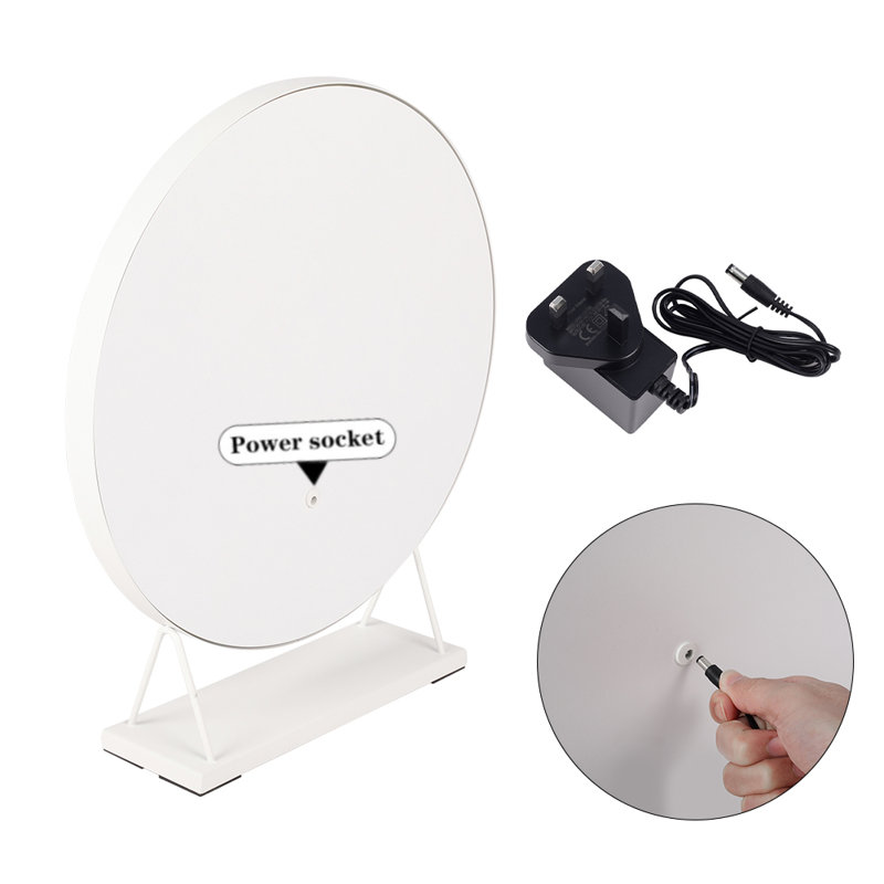 Metal Round Floor Mirror