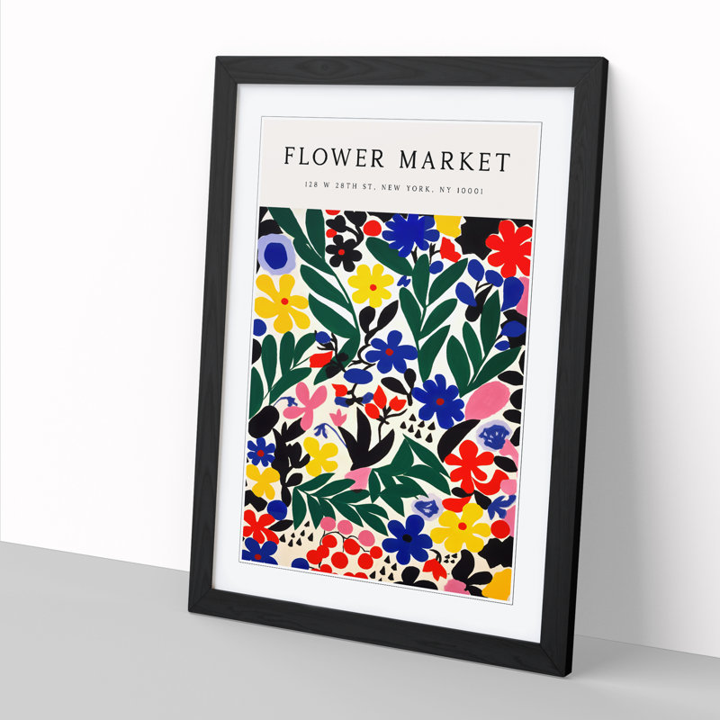 New York Flower Market Exhibition No.4 - Single Picture Frame Print on Wood, 64cm H x 46cm W x 2cm D