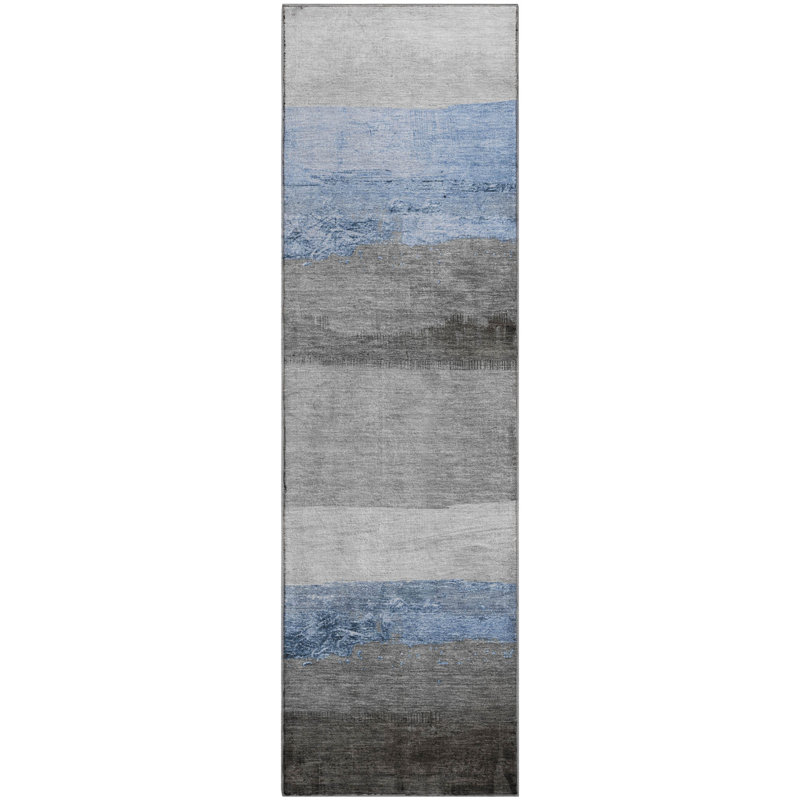 Premium Machine Washable Bennette AMF1883 Stripes Rug, Runner 2'3" x 7'6"