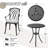 3 Piece  Cast Aluminum Outdoor Bistro Table and Chairs Set of 2 with Cushion,Patio Bistro Sets with 1.97" Umbrella Hole for Garden,Black