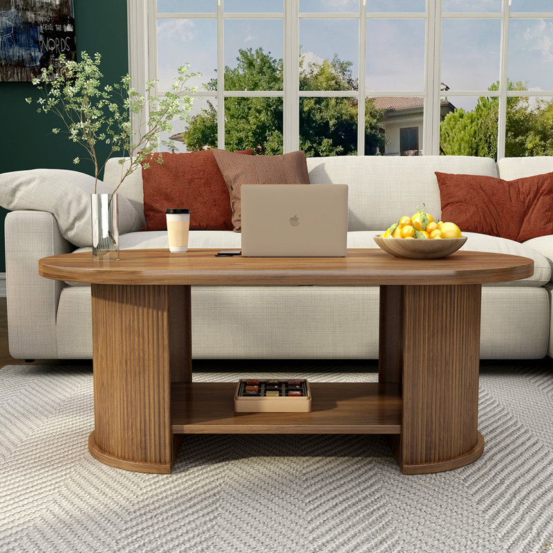 Table basse ovale cannelée, table basse 47 po