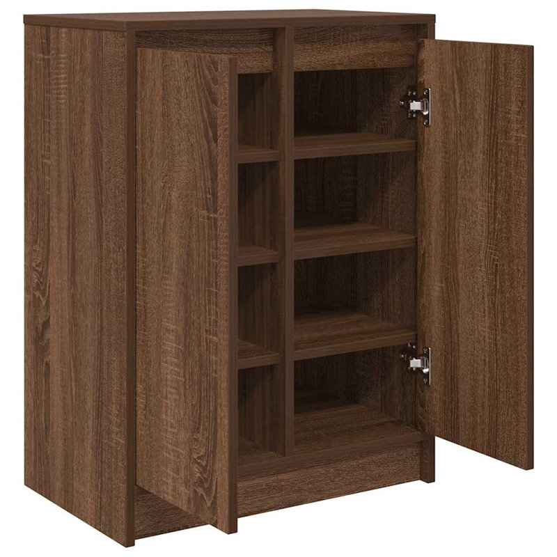 Shoe Cabinet 57X34x76 Cm Engineered Wood, Brown Oak