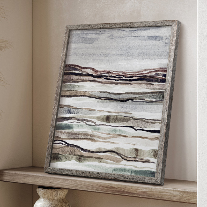 «Mute Earth Layers I», reproduction encadrée - bois massif, H 15 po x l 12 po