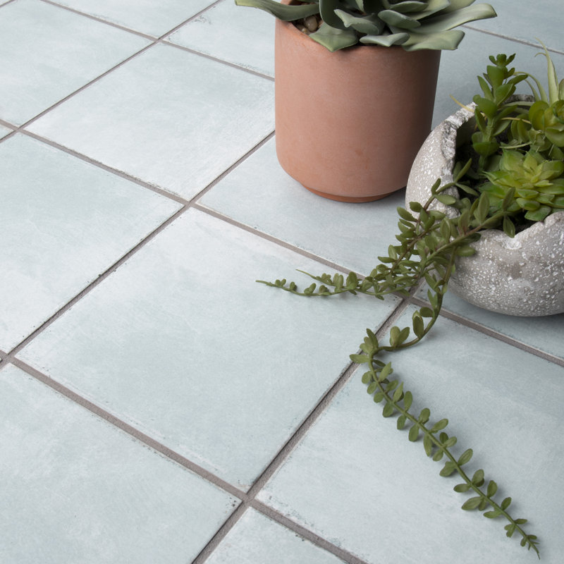 Barcelona 6" x 6" Porcelain Vintage Wall & Floor Tile, Ocean
