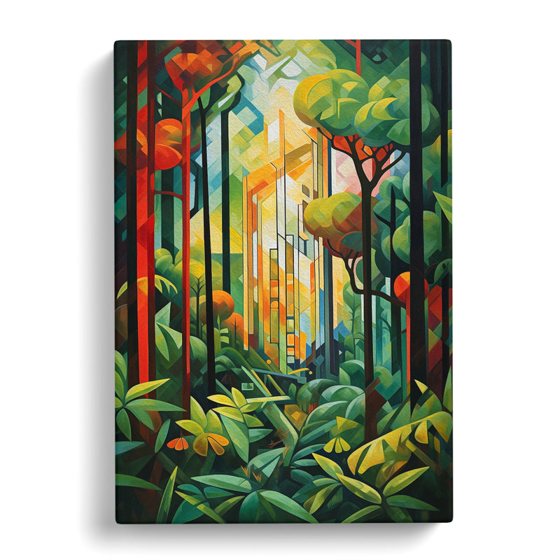 Rain Forest Cubism No.2 - Wrapped Canvas, 76cm H x 50cm W x 3cm D