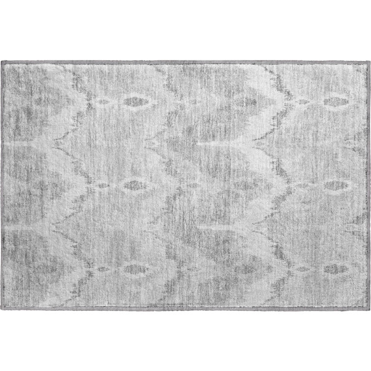 Premium Machine Washable Prisco Silver Rug