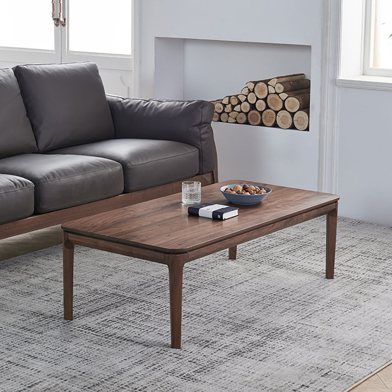 Table basse simple en noyer noir