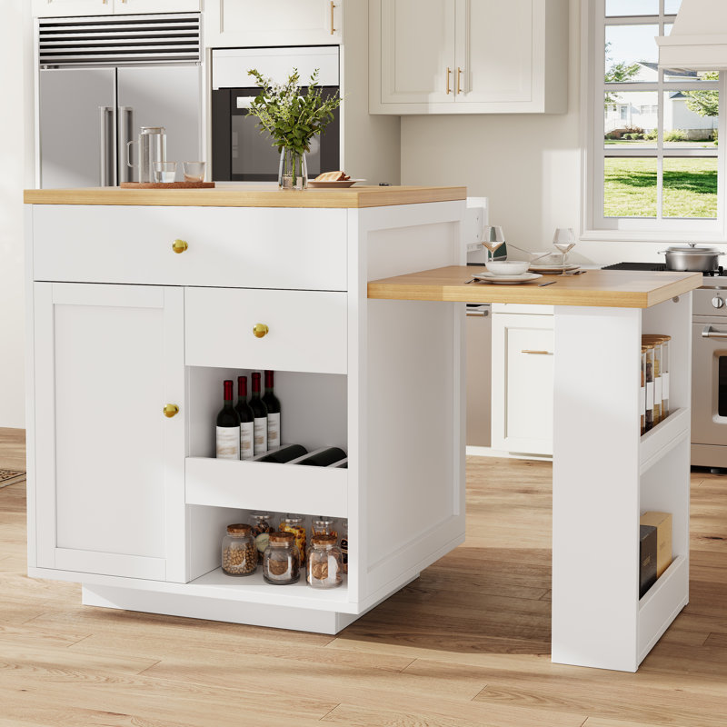 Kitchen Island, WHITE