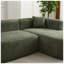 Canapé d'angle modulaire de 278 cm avec méridienne à droite, revêtement en chenille, assise profonde et coussins décoratifs pour salon, vert