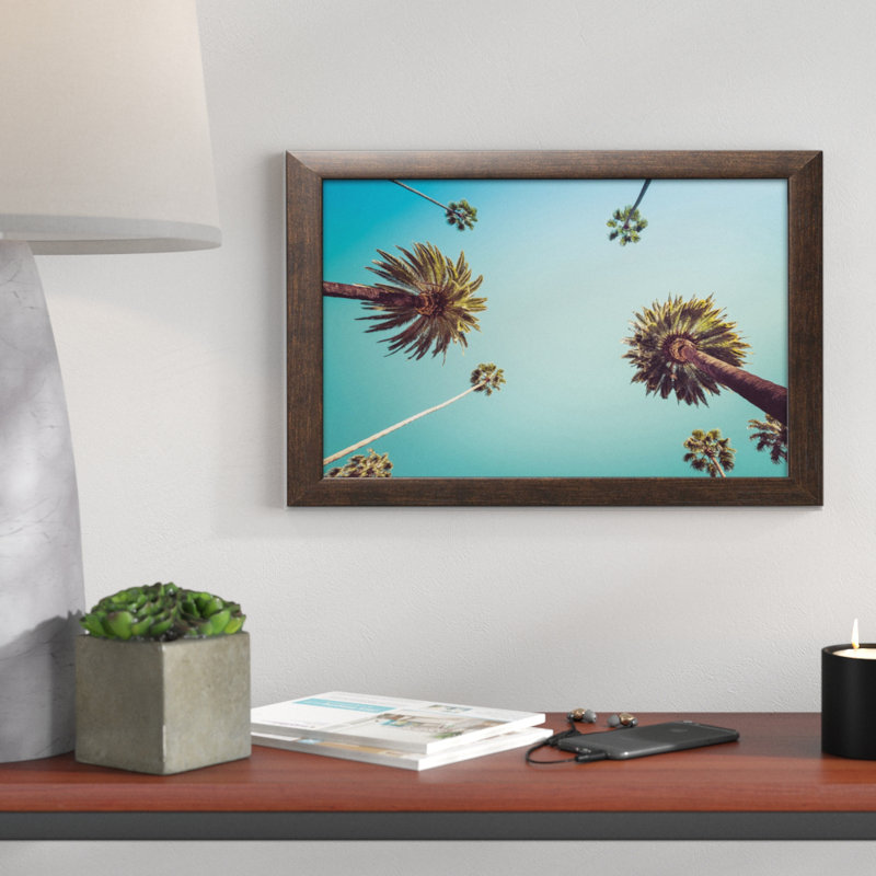 « palms », impression, Papier avec cadre brun, H 12 po x l 18 po x P 0,75 po