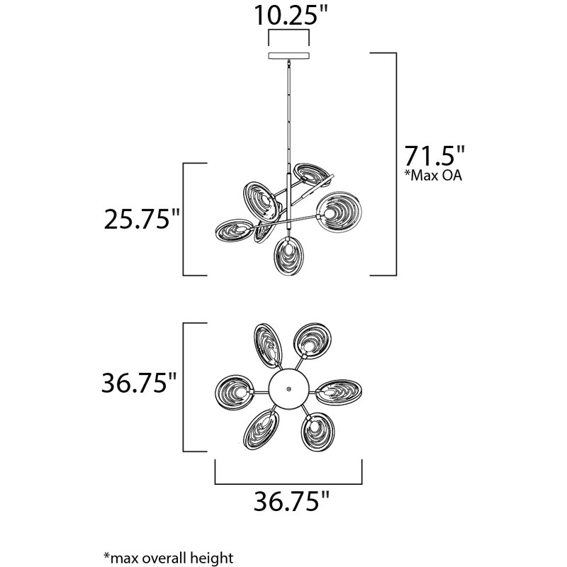 7 - Light LED Chandelier