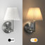 Applique murale articulée en fer ETL à 1 lumière de 7 po de largeur avec abat-jour en lin blanc-446985010-438912212-438912223