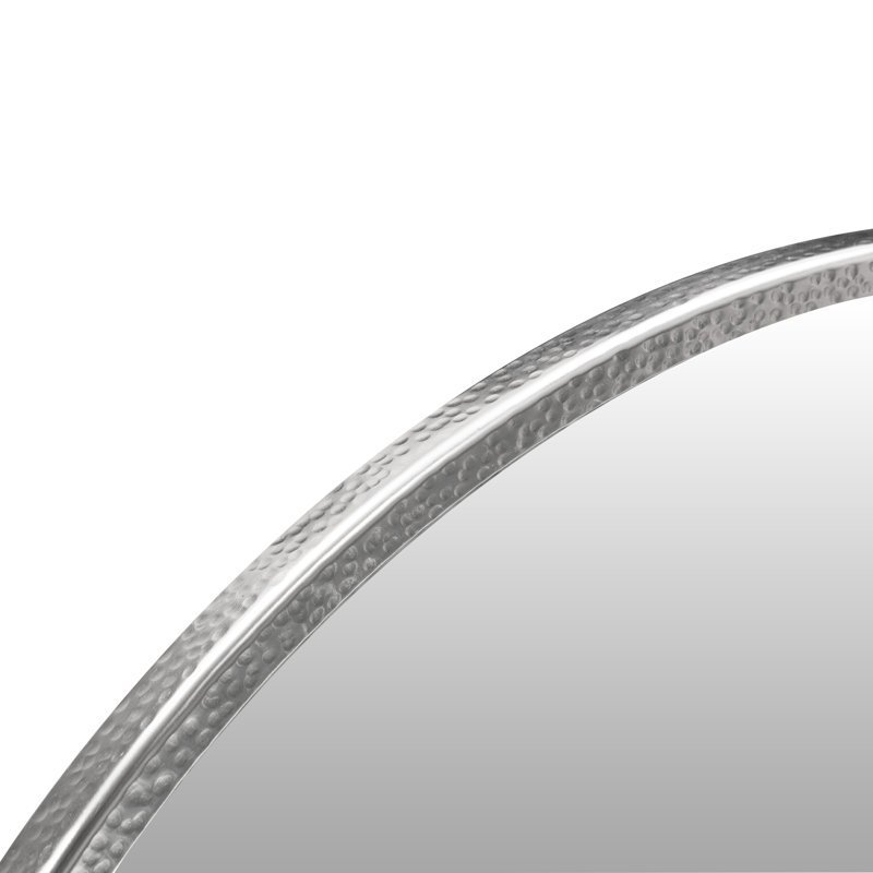 Miroir mural rond 30 po Leslie, Argent argent