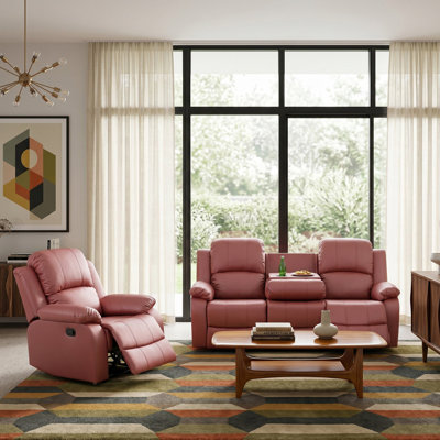 Ensemble de canapé et fauteuil 2 pièces Elara Red Vegan