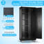 71 po Armoire autoportante à roulettes en métal H avec tringle, crochets et panneau perforé noir-311253522-311253517