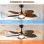 Ventilateur de plafond 5 pales 44/52 po Palm Tropical-846814620-846814609