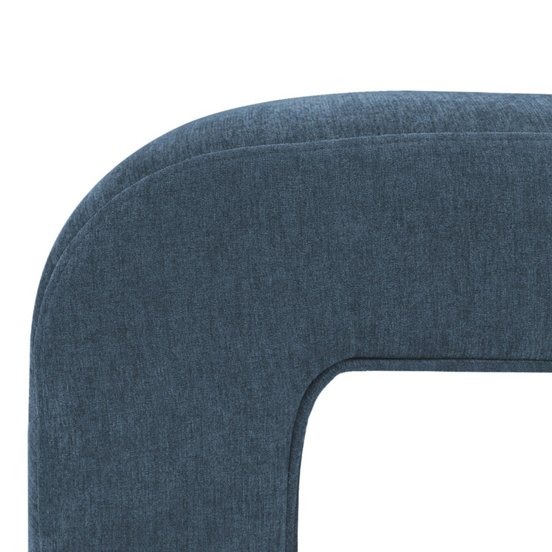 Banc rembourré Ichika, Chenille bleu
